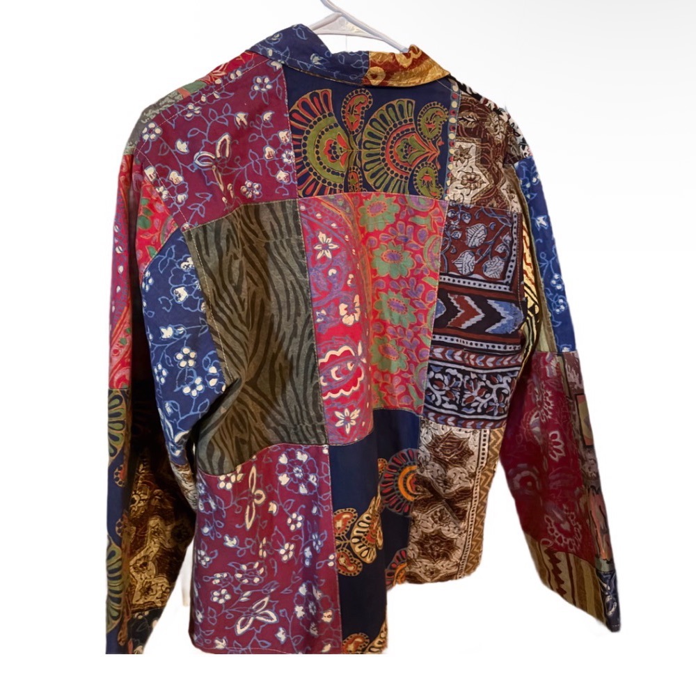 Silvia Stream Vintage Patchwork Button Jacket - O… - image 2